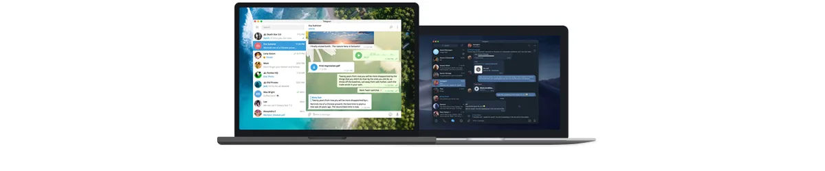 Telegram на ноутбуку і MacBook одночасно з єдиною історією чатів
